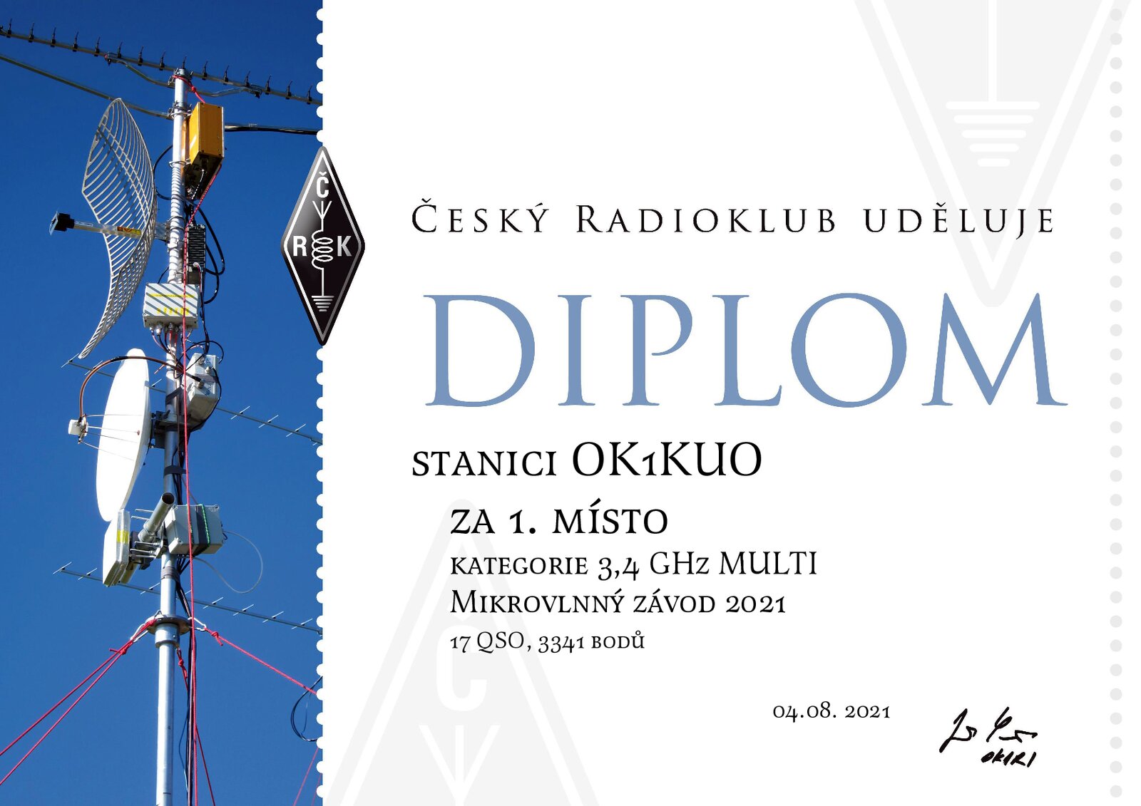 2021 Mikrovlny 3.4 GHz 1. misto